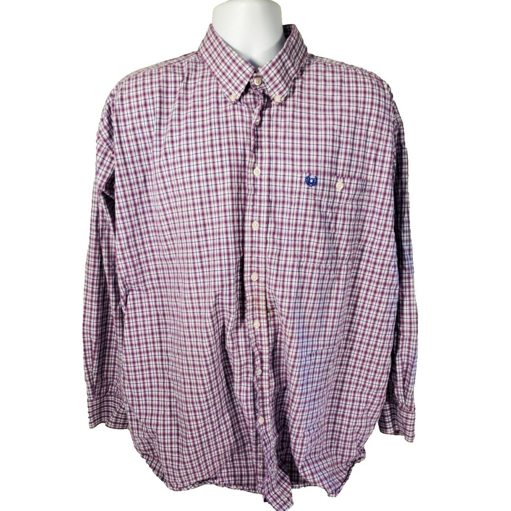 Panhandle Slim Rough Stock Men's 2XL Purple Longe Sleeve Button Down Shirt